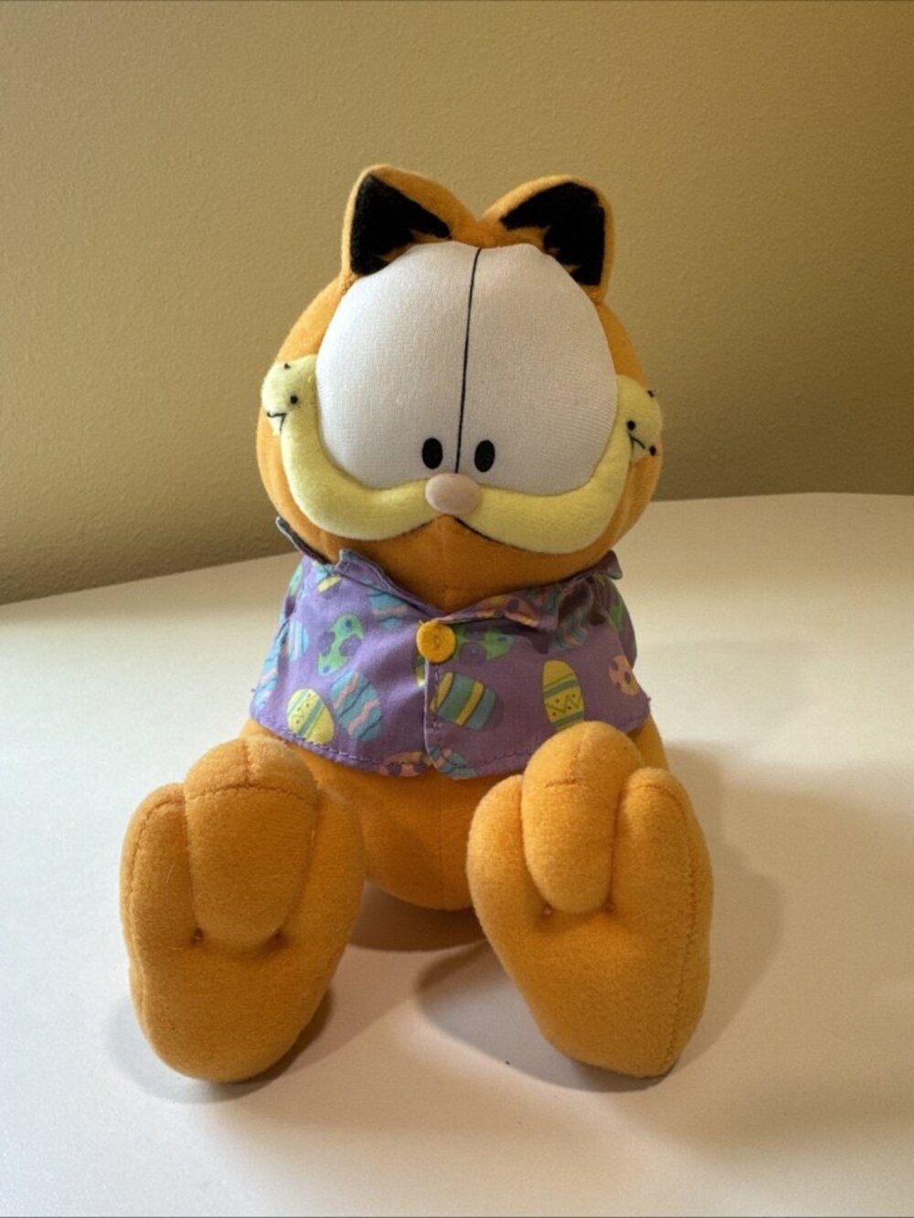 Garfield Orange Cat in Easter Egg Shirt 6" Sitting Plush